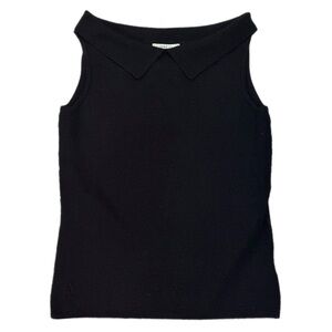 Vintage Collared Tank Top Black Stretch White Stag Size Size (4/6)